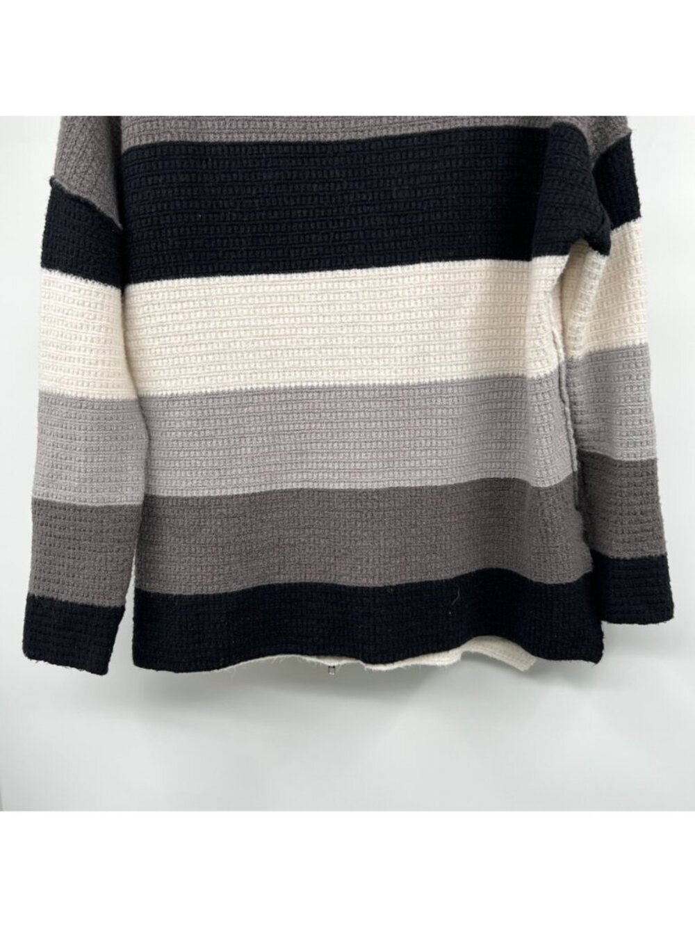 Altar'd State Womens Knit Striped Sweater Mock Neck Zipper Back Gray/Multi XS - Picture 3 of 8